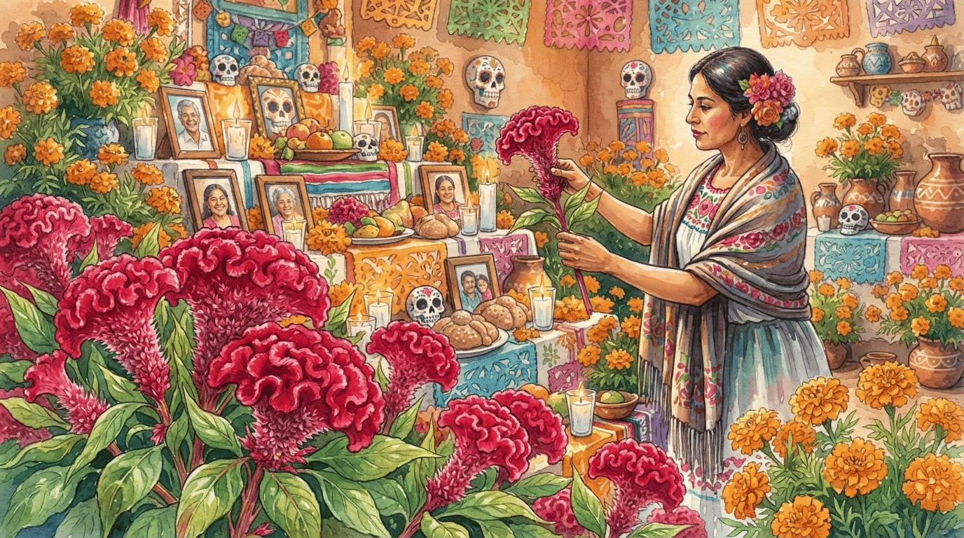 Illustrated historical scene for Crested Cockscomb