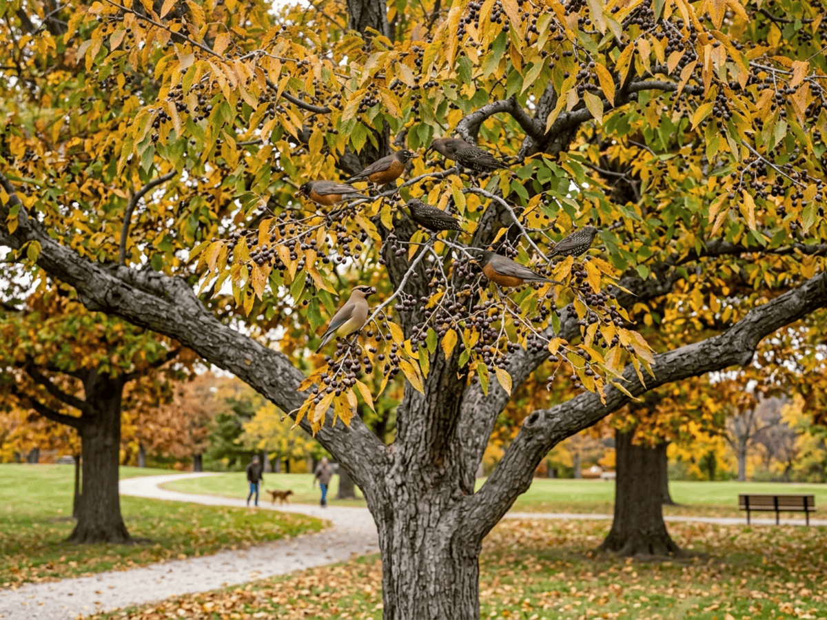 Common Hackberry in a garden setting