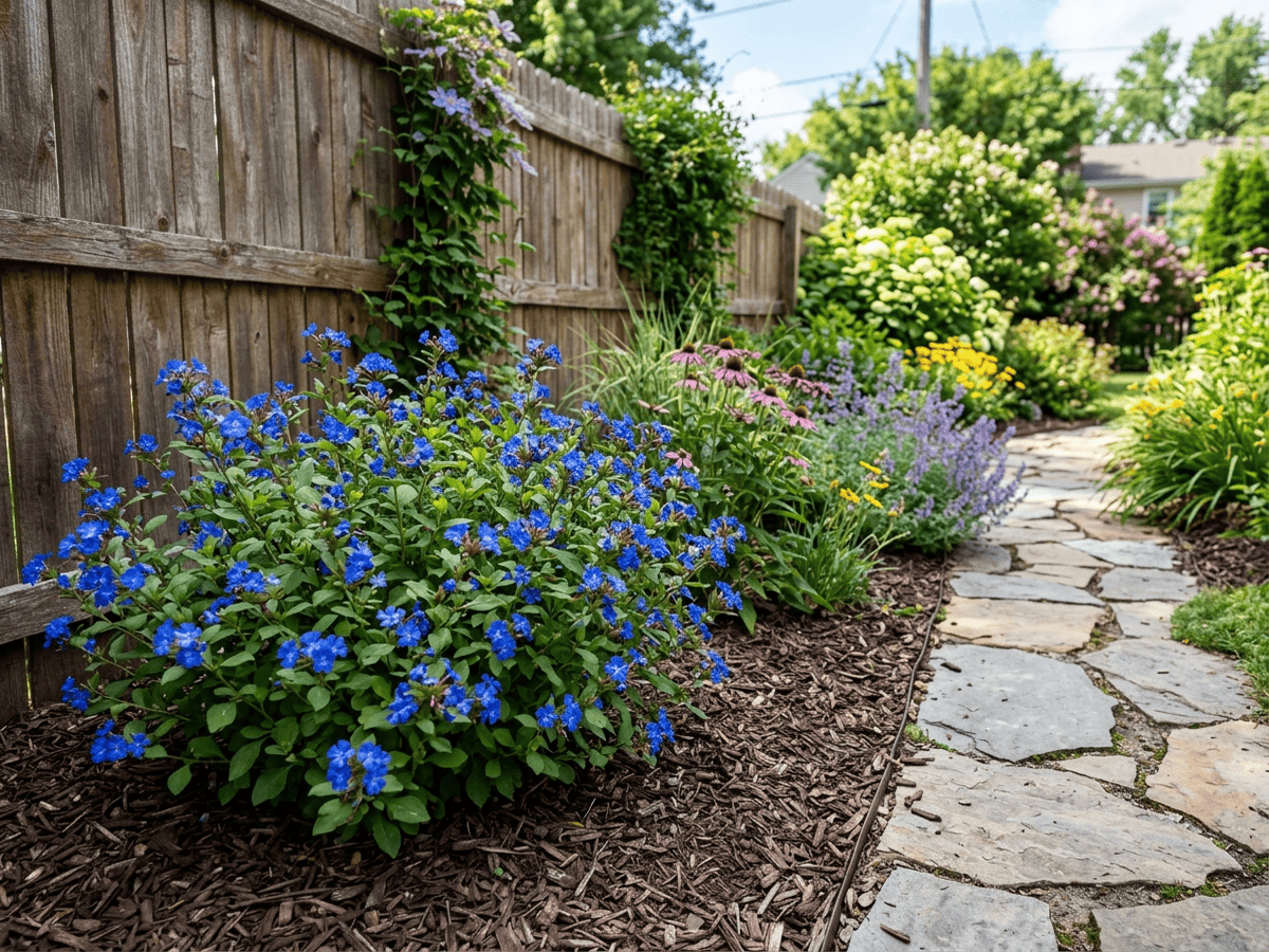 Chinese Plumbago in a garden setting