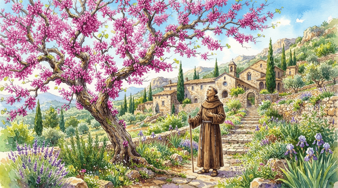 Illustrated historical scene for Judas-Tree
