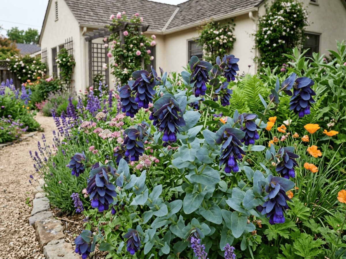 Greater Honeywort in a garden setting