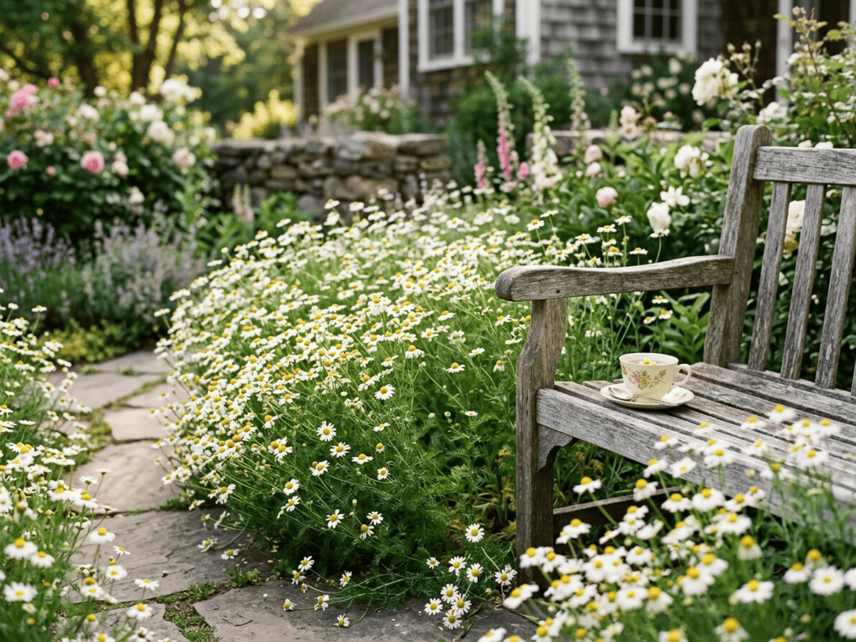 Roman Chamomile in a garden setting