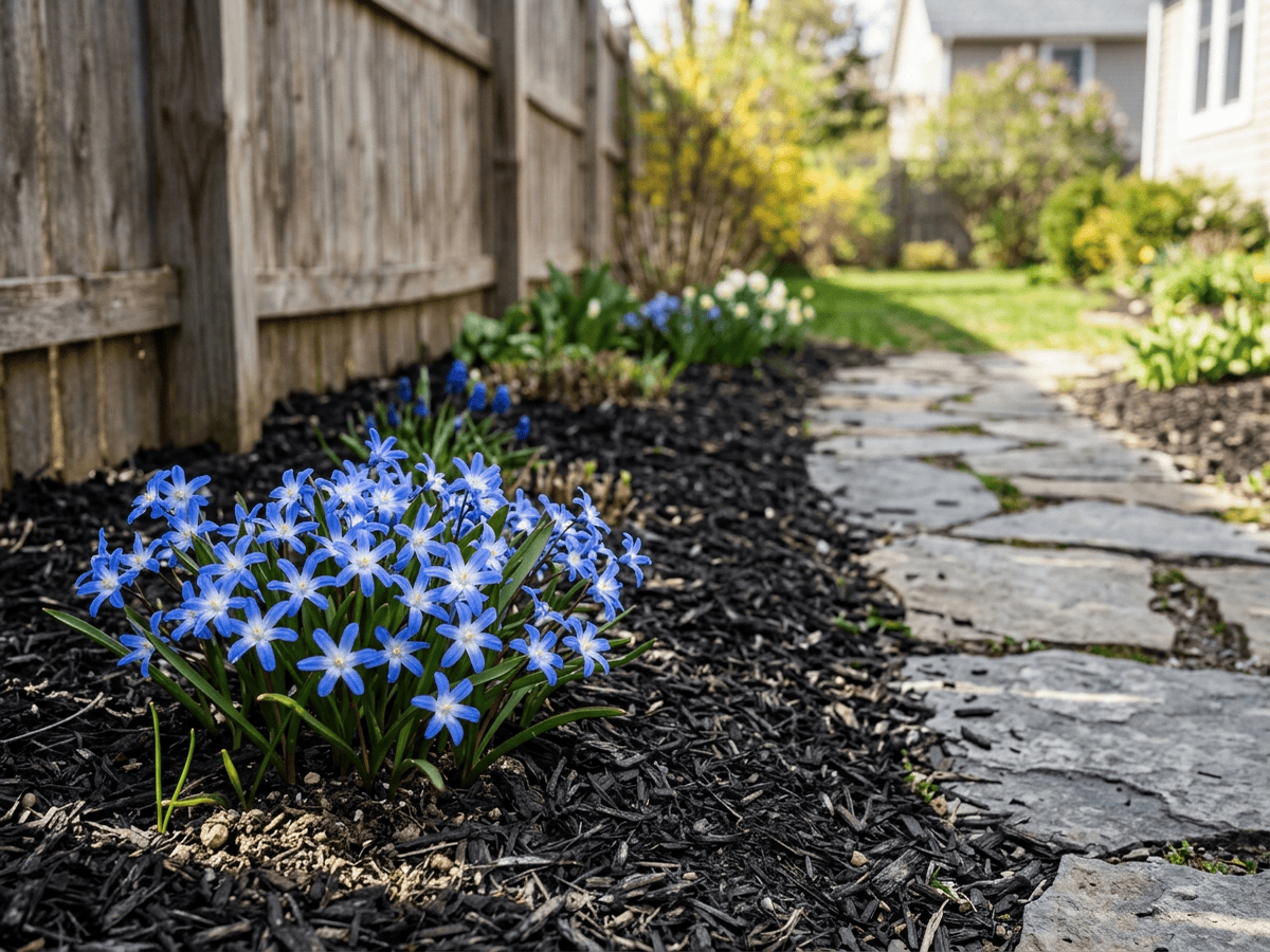Lesser Glory-Of-The-Snow in a garden setting