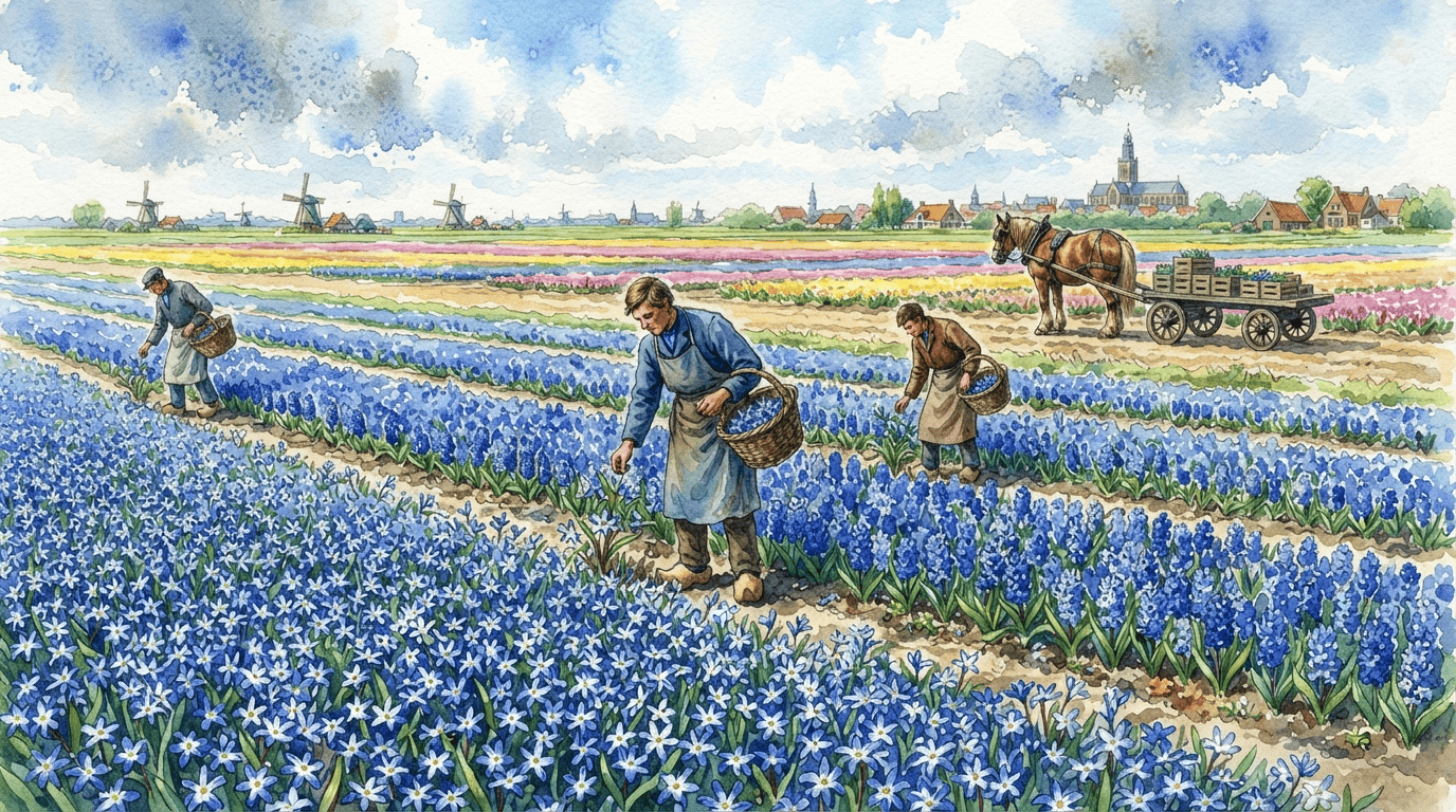 Illustrated historical scene for Lesser Glory-Of-The-Snow