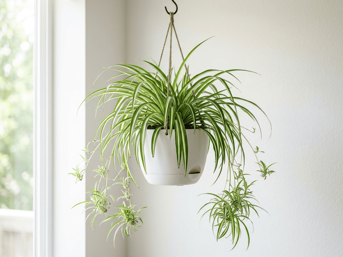 Spider Plant (Chlorophytum comosum), whole plant