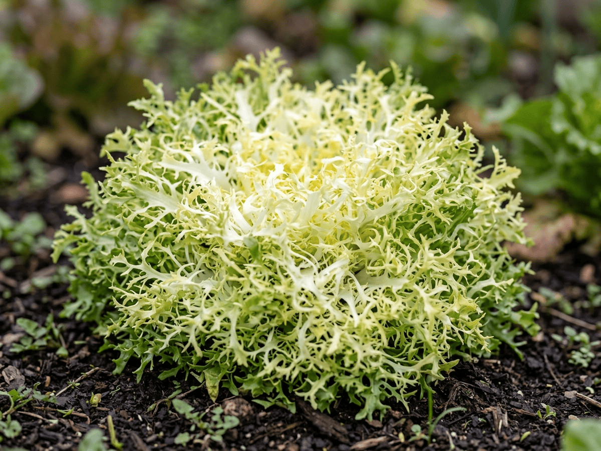 Endivie — Nahaufnahme von Blättern und Blüten