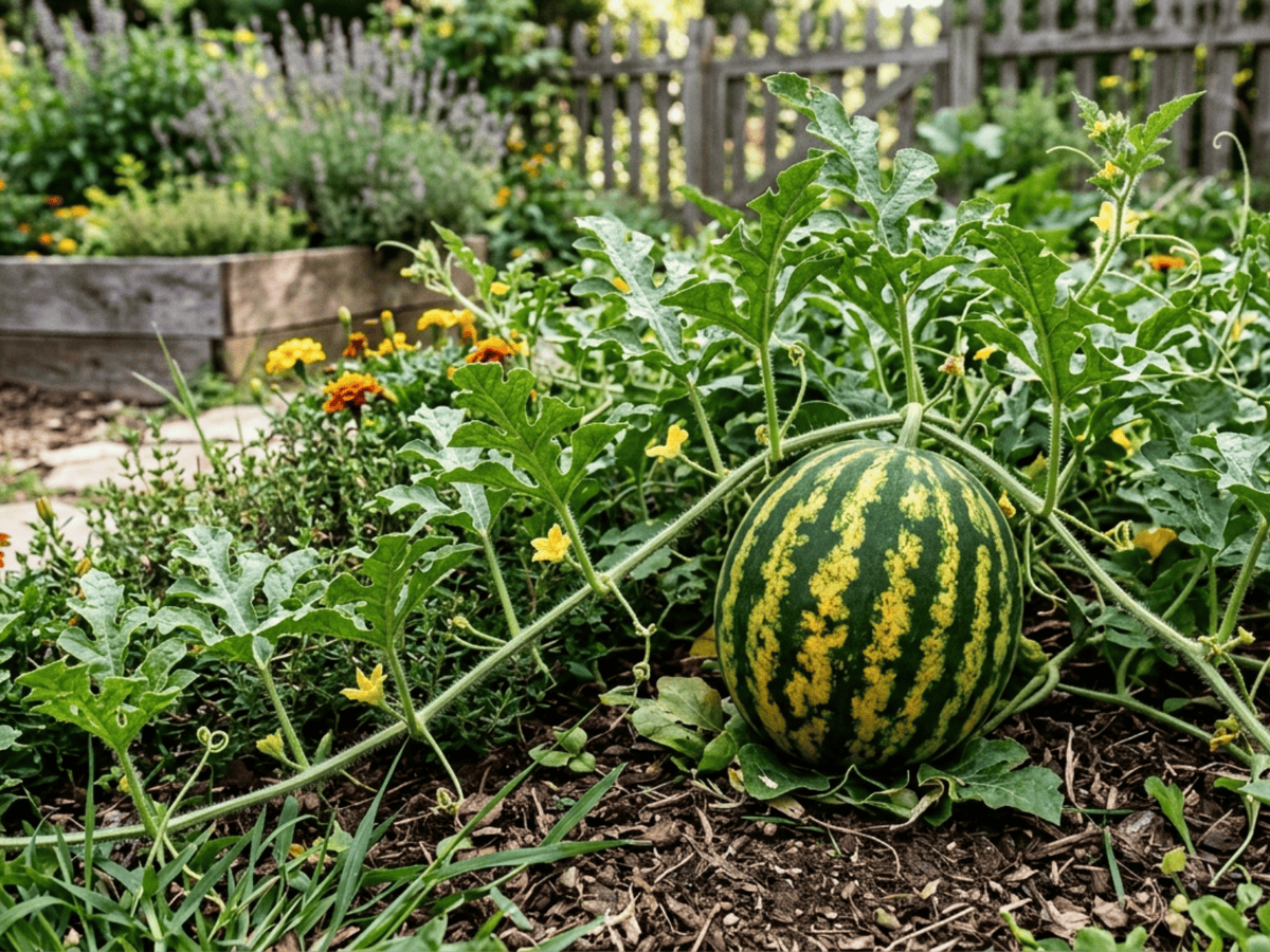 Watermelon (Citrullus lanatus), whole plant