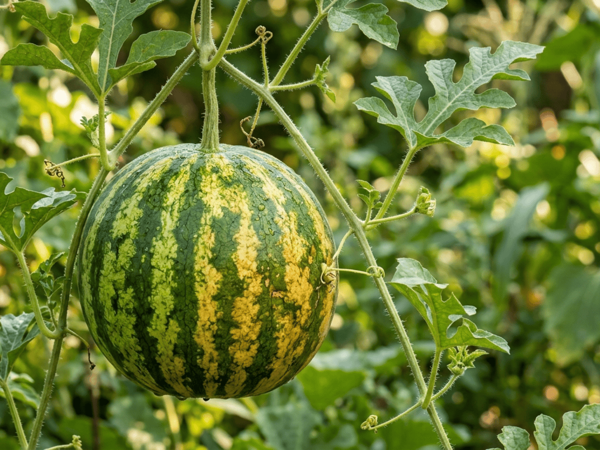 Watermelon — close-up of leaves and flowers