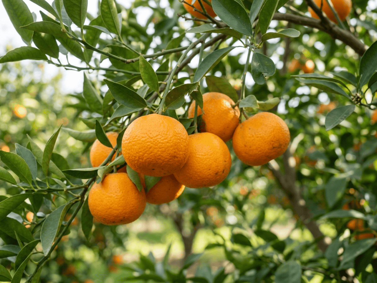 Mandarin Orange — close-up of leaves and flowers