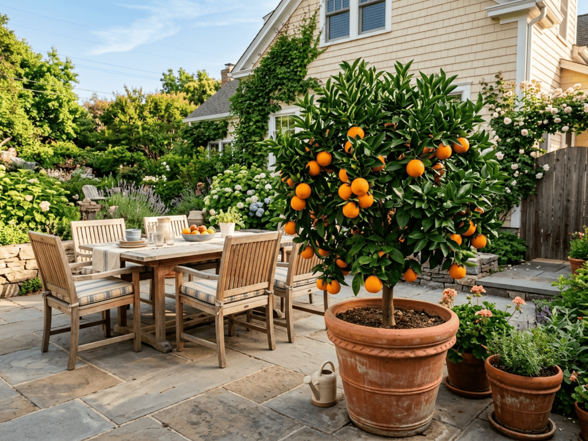 Orange im Garten