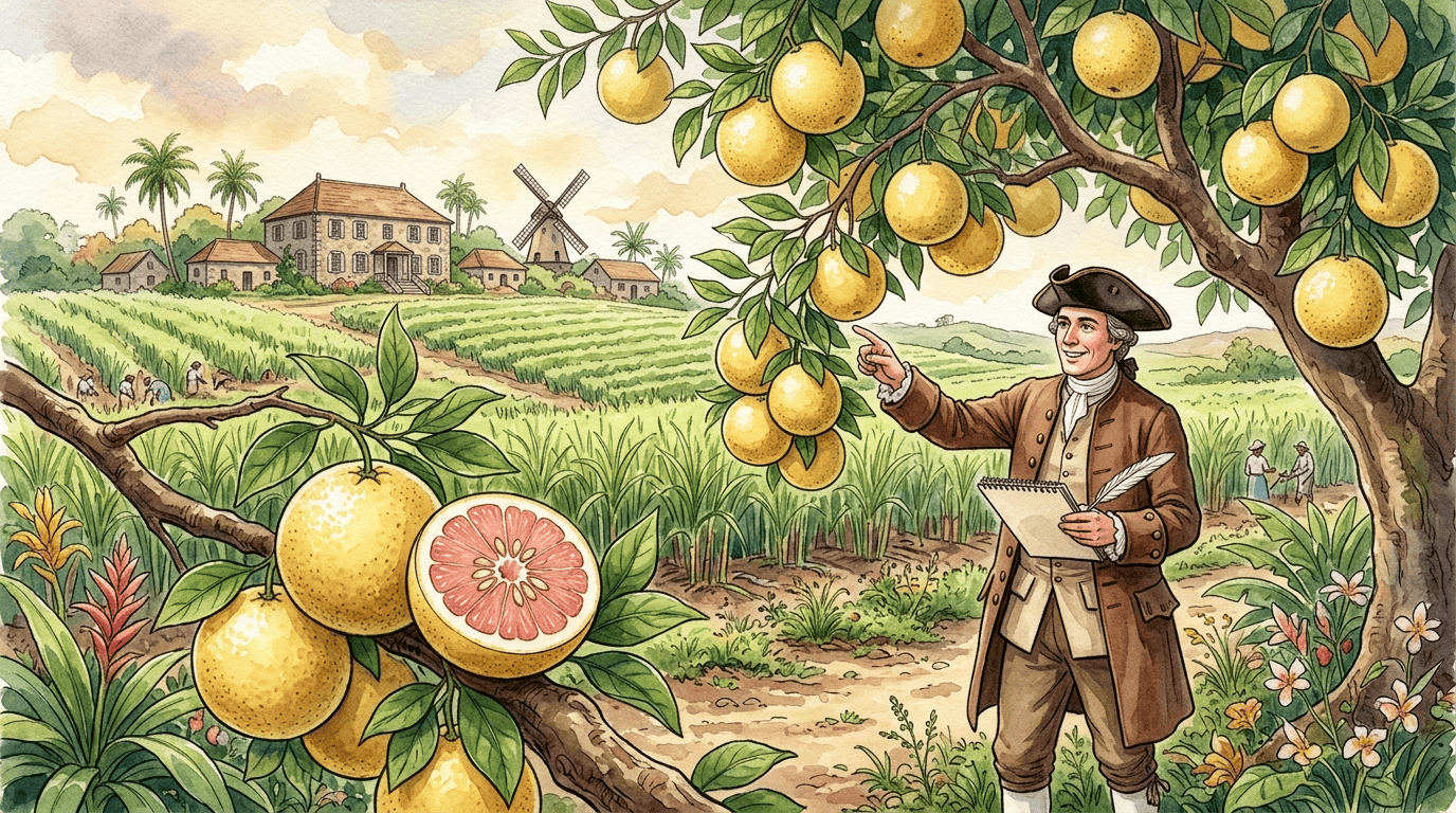 Illustrierte historische Szene zu Grapefruit