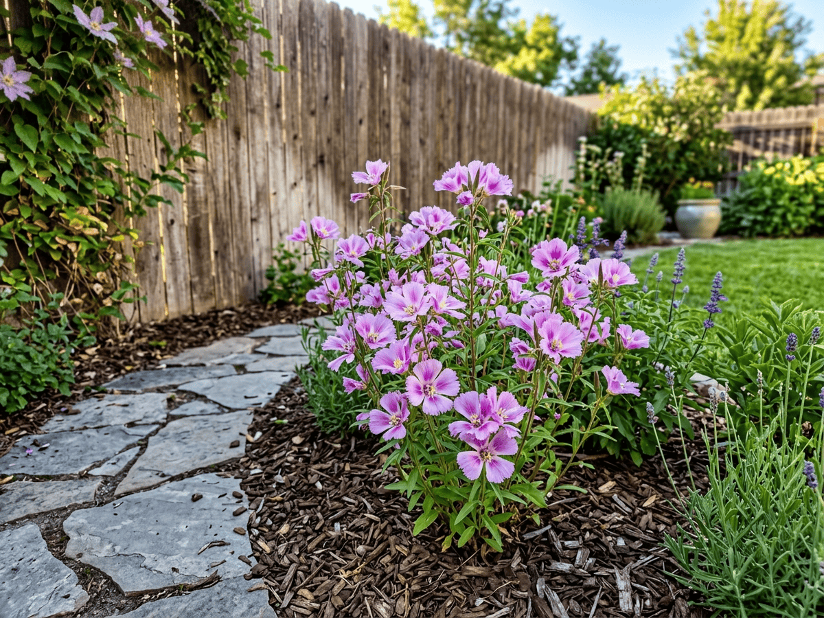Großblütige Clarkie im Garten