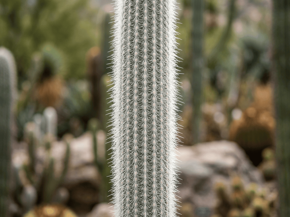 Silver Torch Cactus — close-up of leaves and flowers