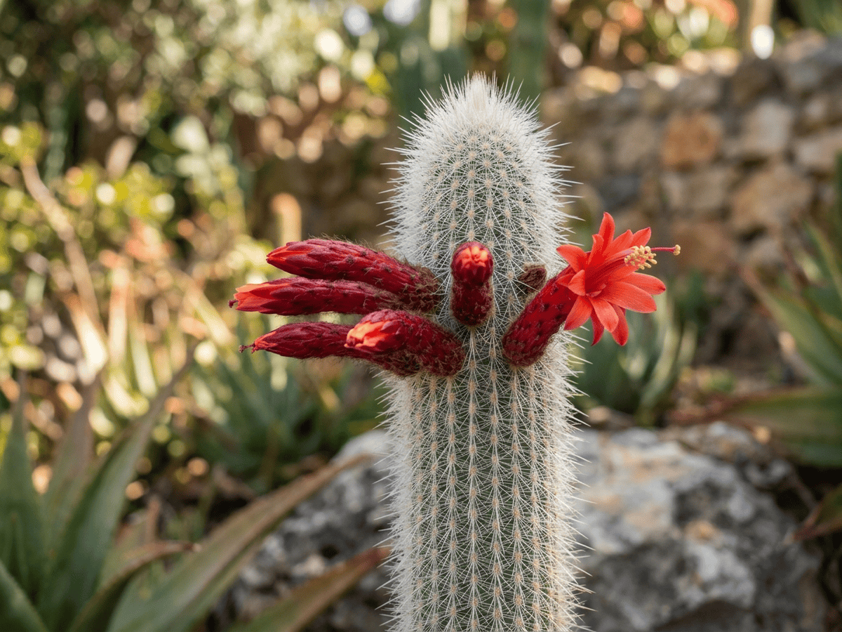 Silver Torch Cactus — seasonal appearance