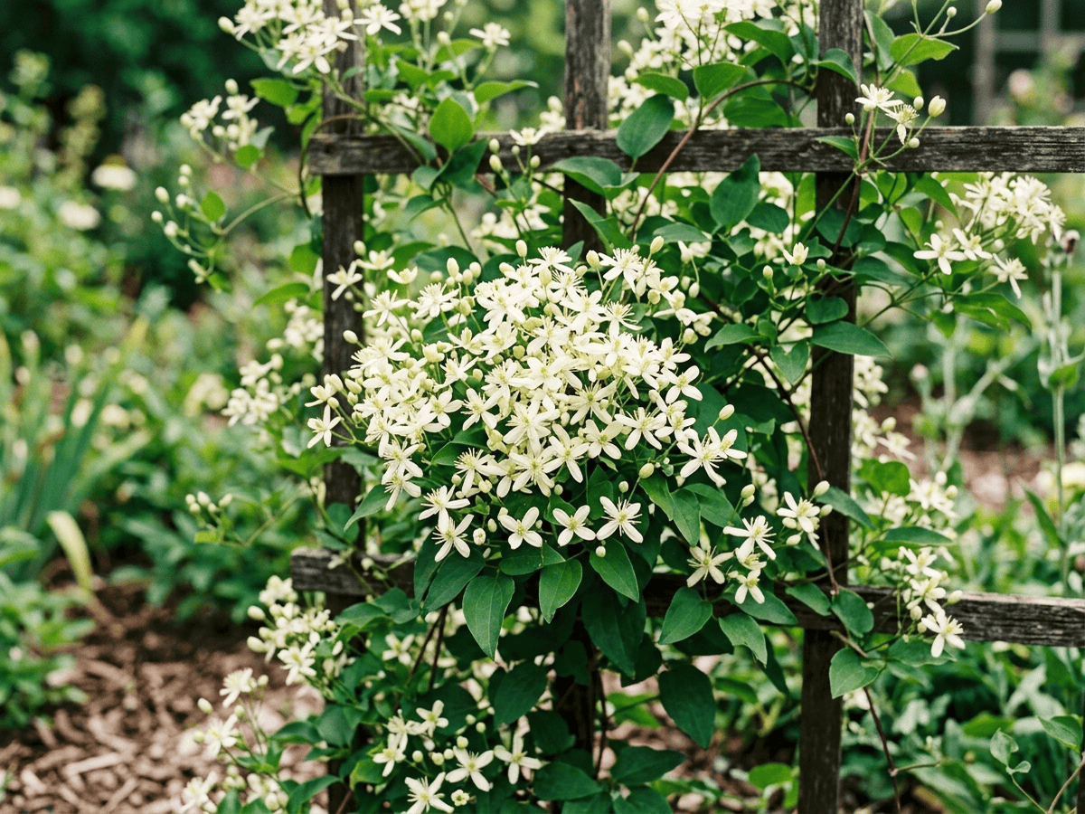 センニンソウ(Clematis terniflora)の全体像