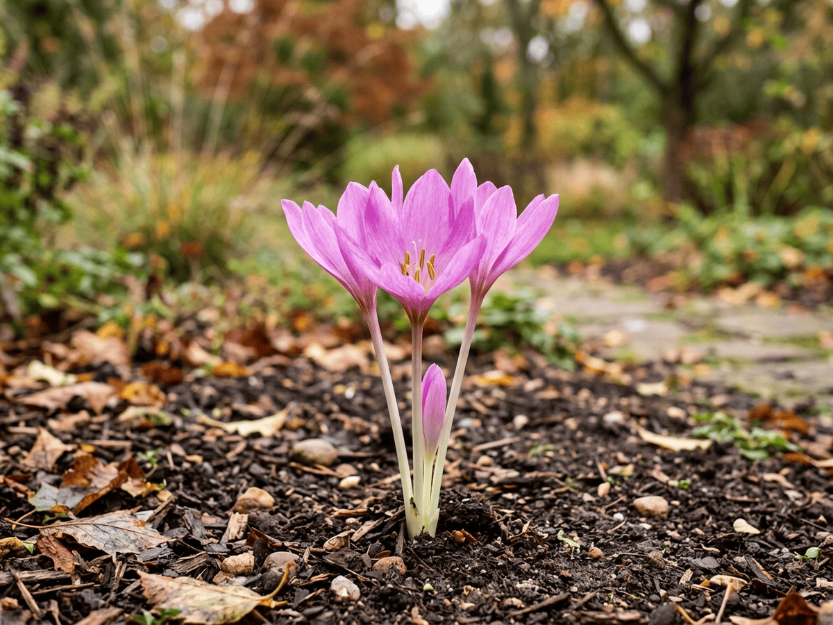 Herbstzeitlose (Colchicum autumnale), ganze Pflanze