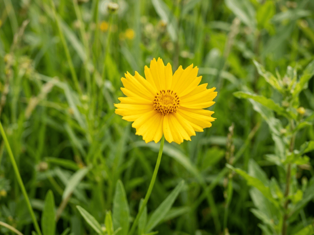 Lance-Leaved Coreopsis — close-up of leaves and flowers