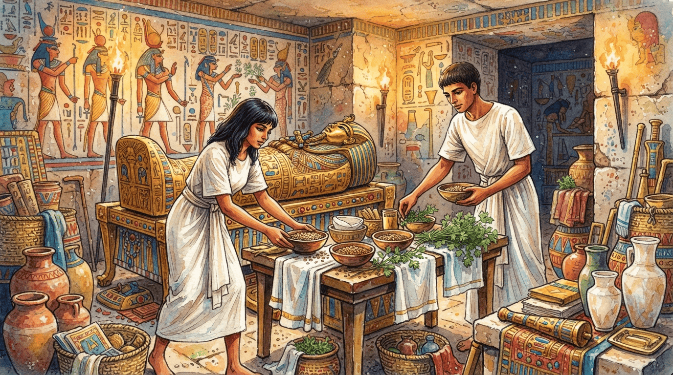 Illustrated historical scene for Coriander
