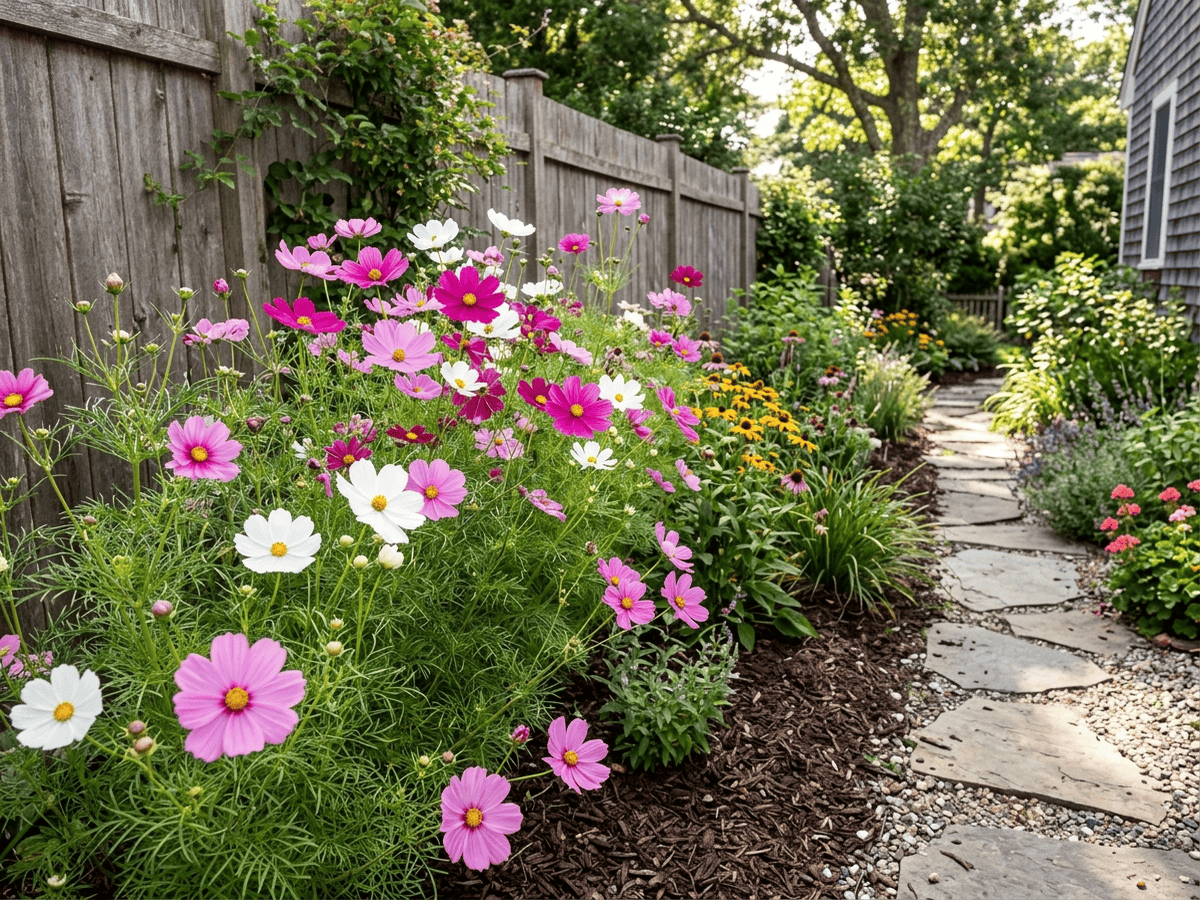 Cosmos bipenné dans un jardin