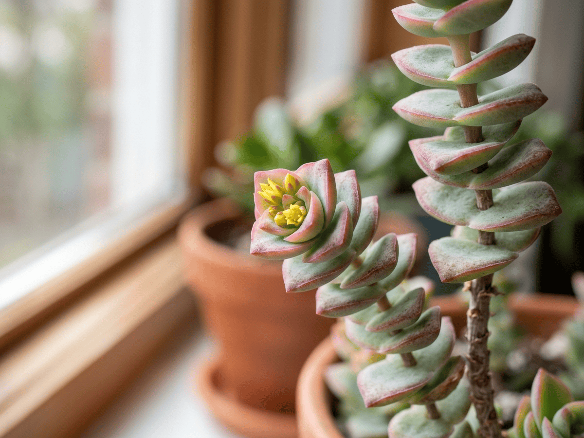 Crassula a fisarmonica — aspetto stagionale