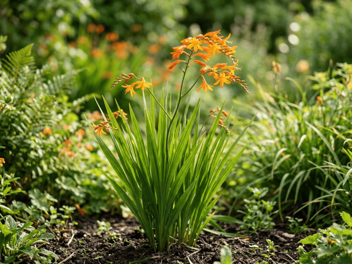 Crocosmia (Crocosmia aurea), pianta intera