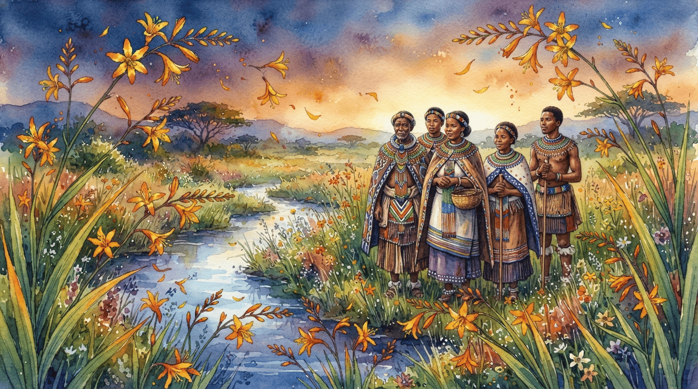 Scena storica illustrata per Crocosmia