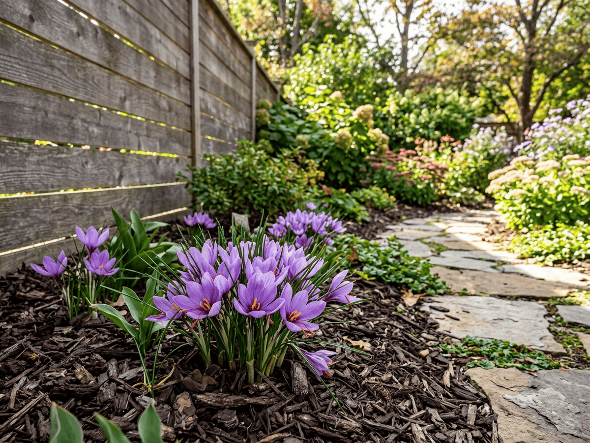 Safran-Krokus im Garten