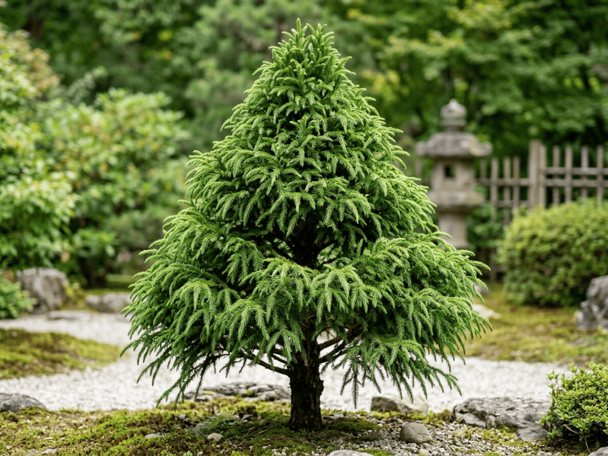 Cedro japonés (Cryptomeria japonica), planta completa