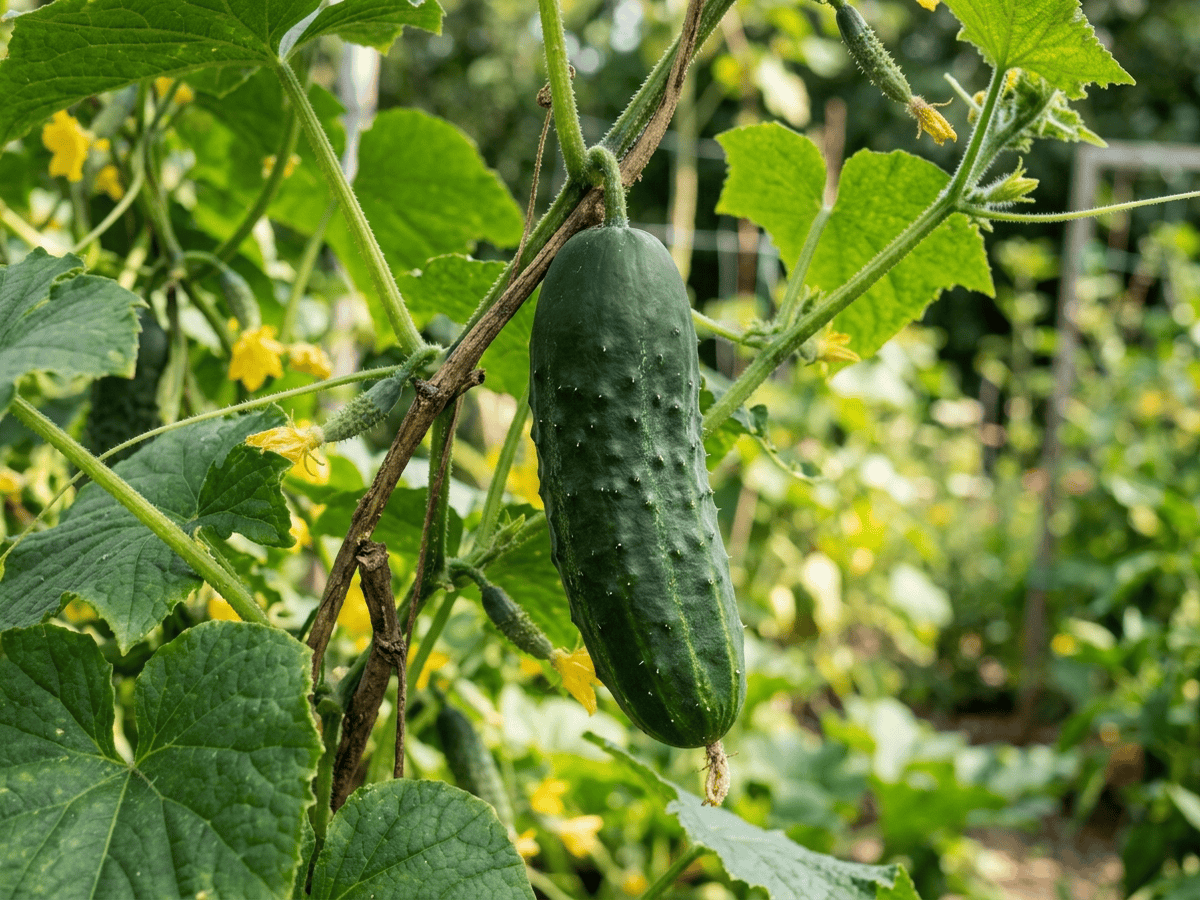 Cucumber — close-up of leaves and flowers