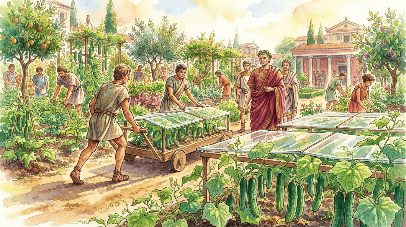 Illustrated historical scene for Cucumber