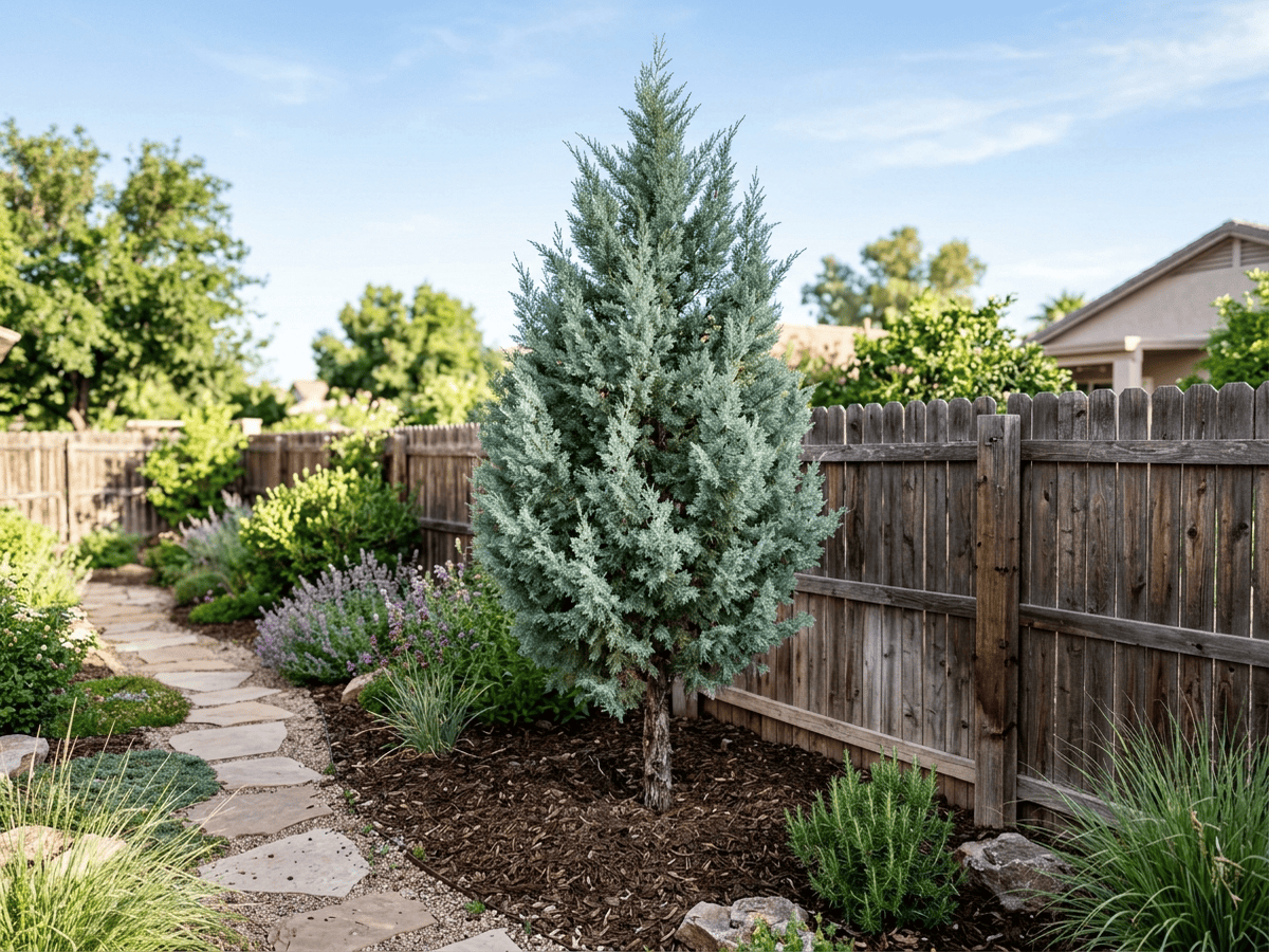 Arizona Cypress in a garden setting