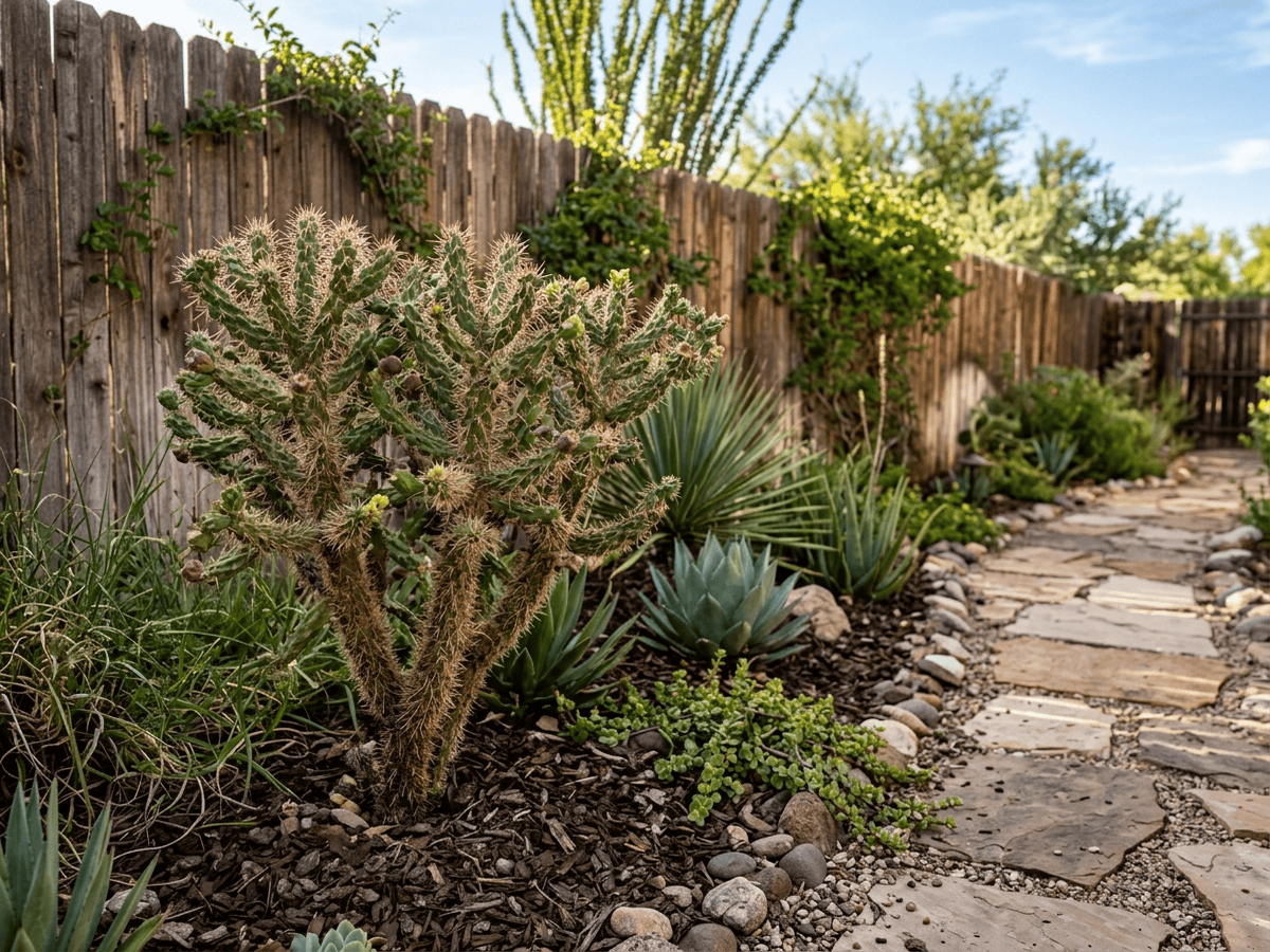 Deerhorn Cholla in a garden setting