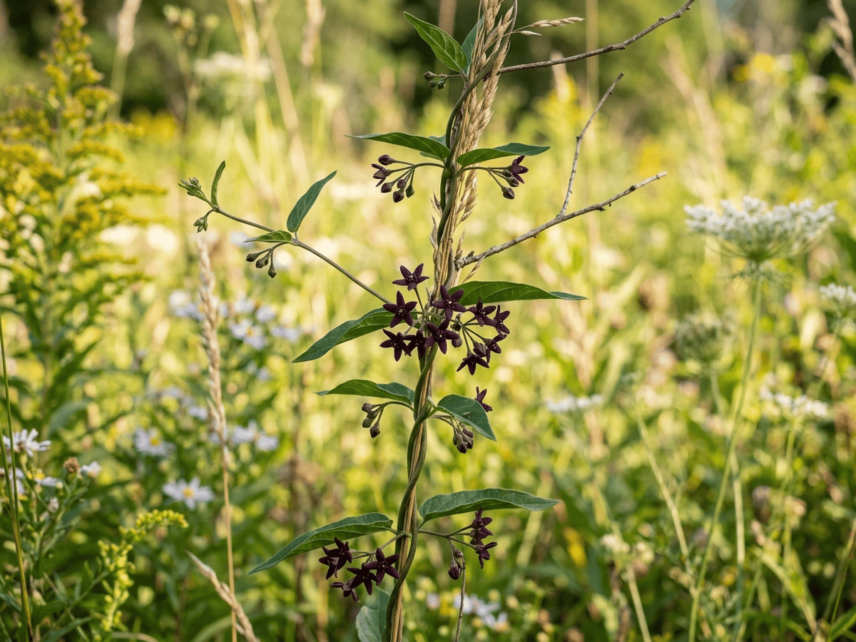 Vincetossico nero (Cynanchum louiseae), pianta intera