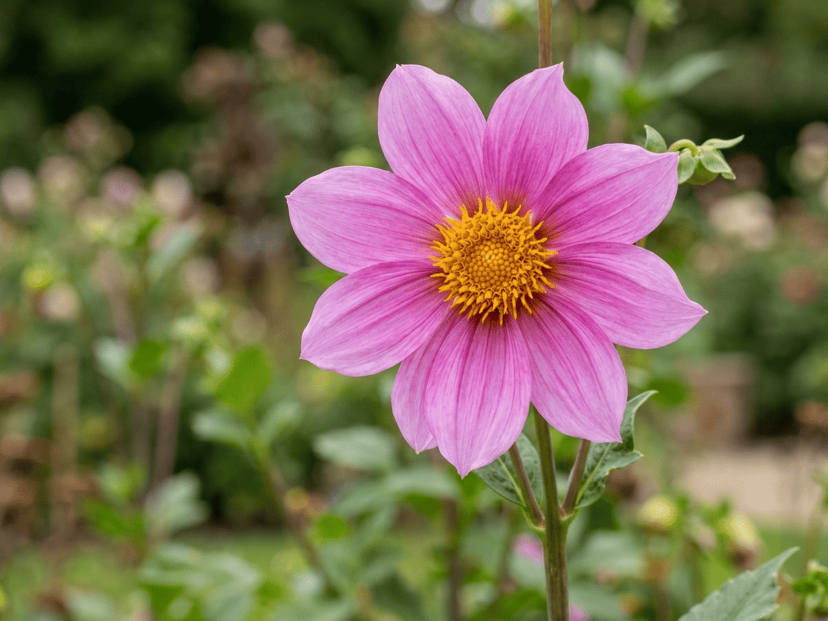 Dalia arborea — primo piano di foglie e fiori