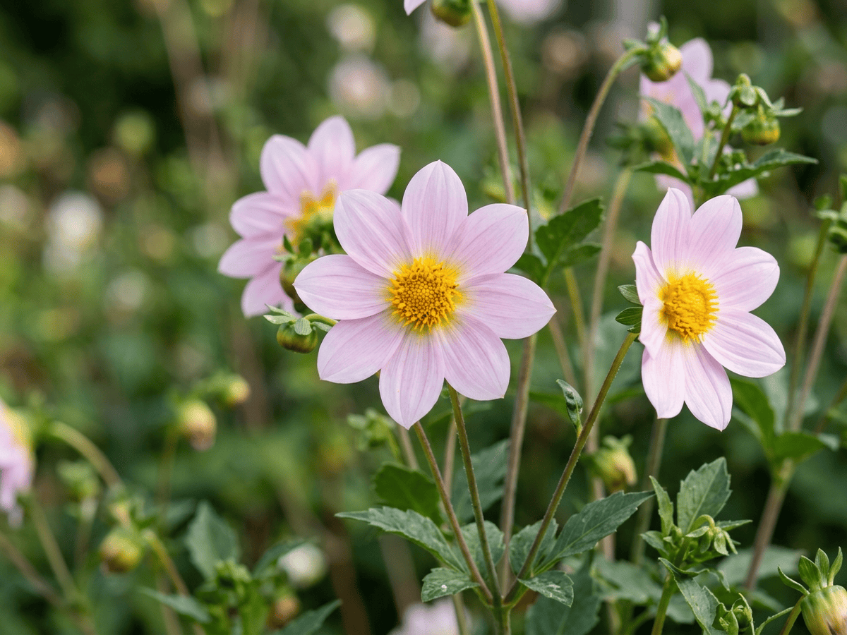Bedding Dahlia — close-up of leaves and flowers