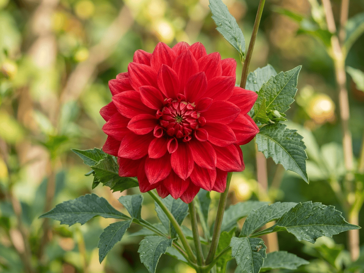 Garden Dahlia — close-up of leaves and flowers