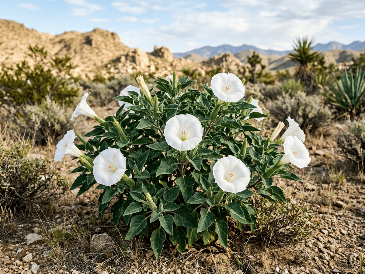 Stramonio di Wright (Datura wrightii), pianta intera