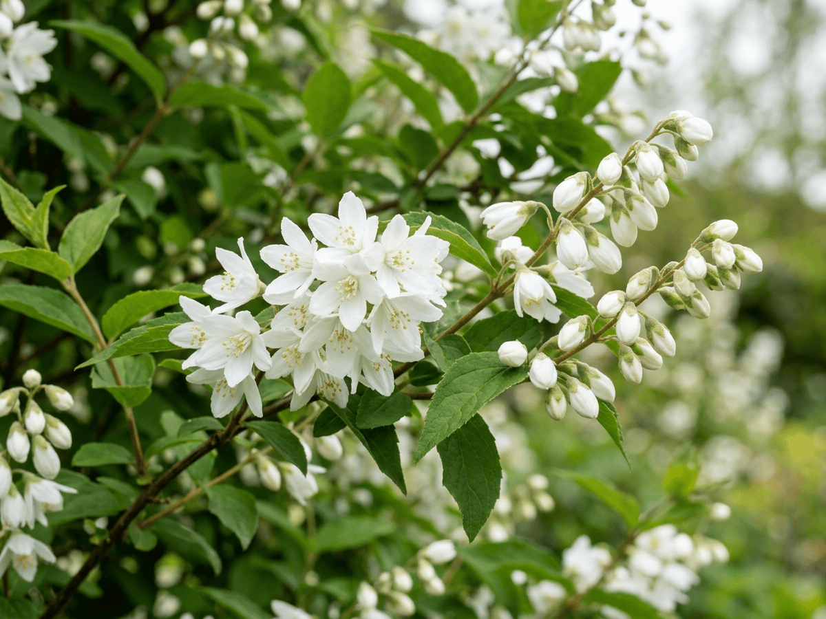 Deutzia crenata — aspetto stagionale