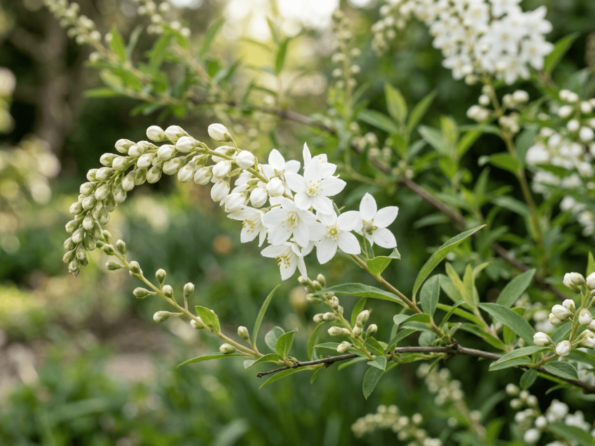 Deutzia grácil — aspecto estacional