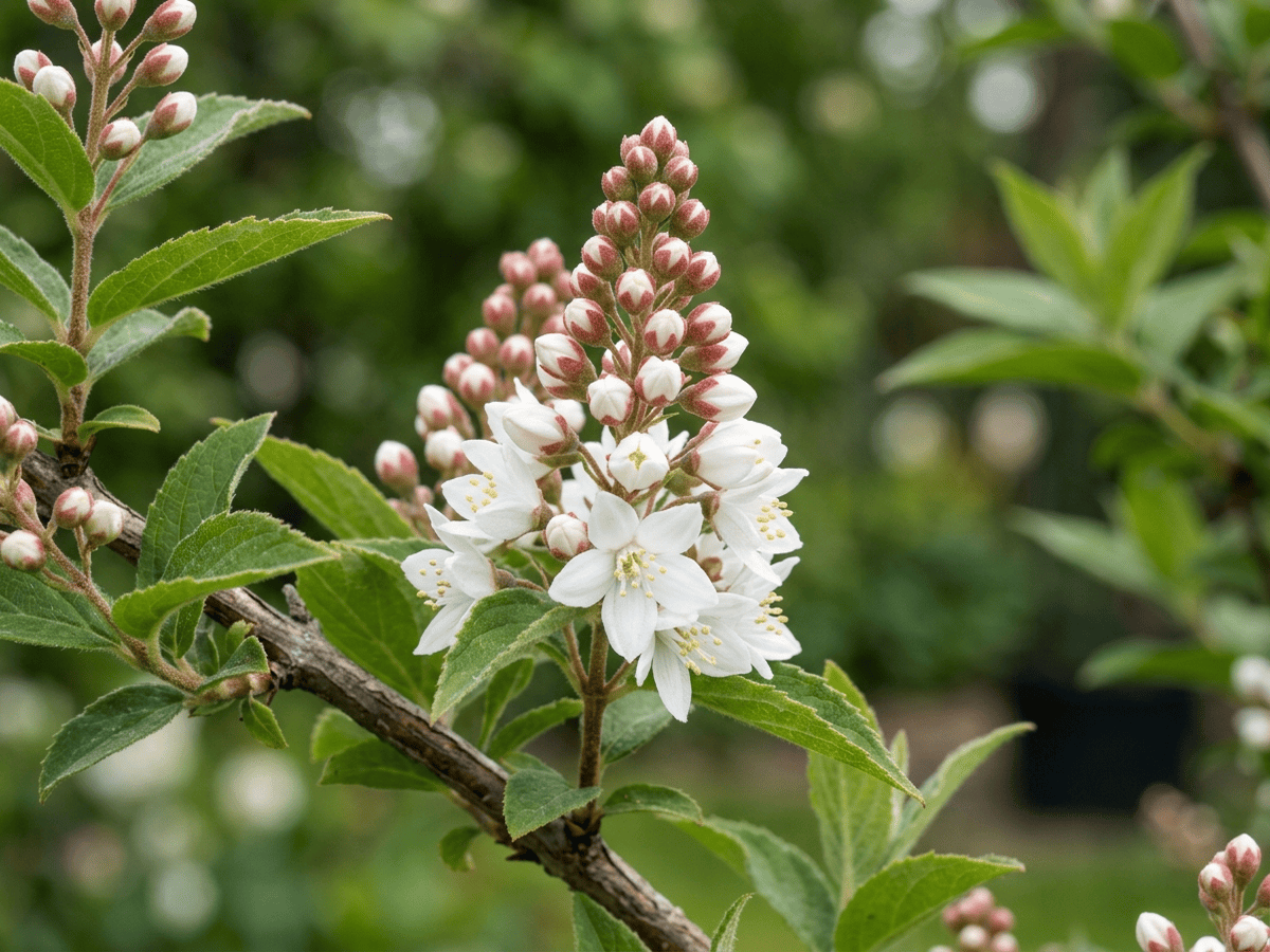 deutzia áspera — aspecto estacional