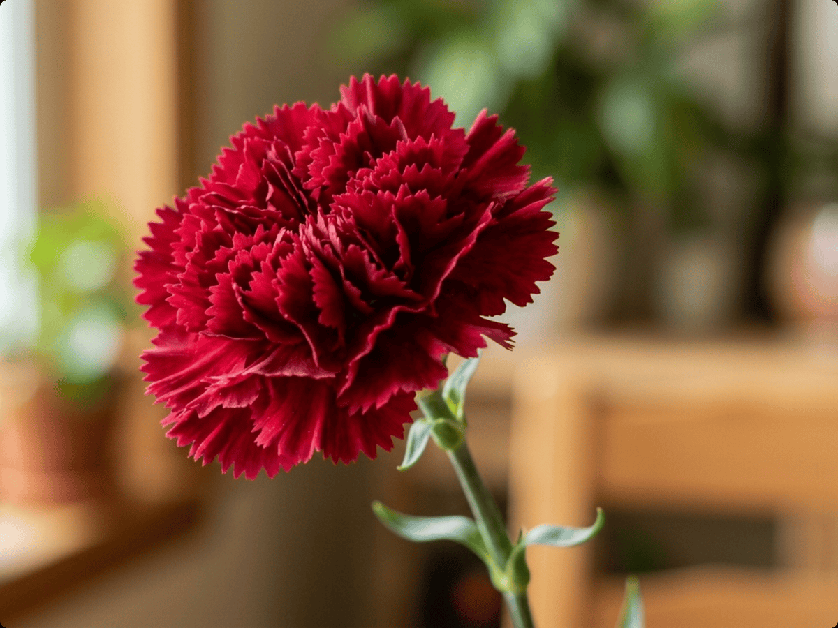 Œillet des fleuristes — gros plan sur feuilles et fleurs