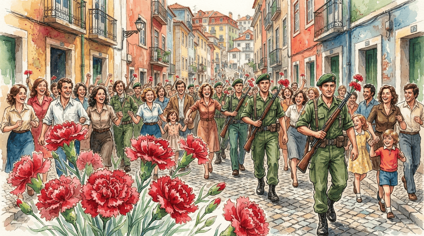 Scène historique illustrée pour Œillet des fleuristes