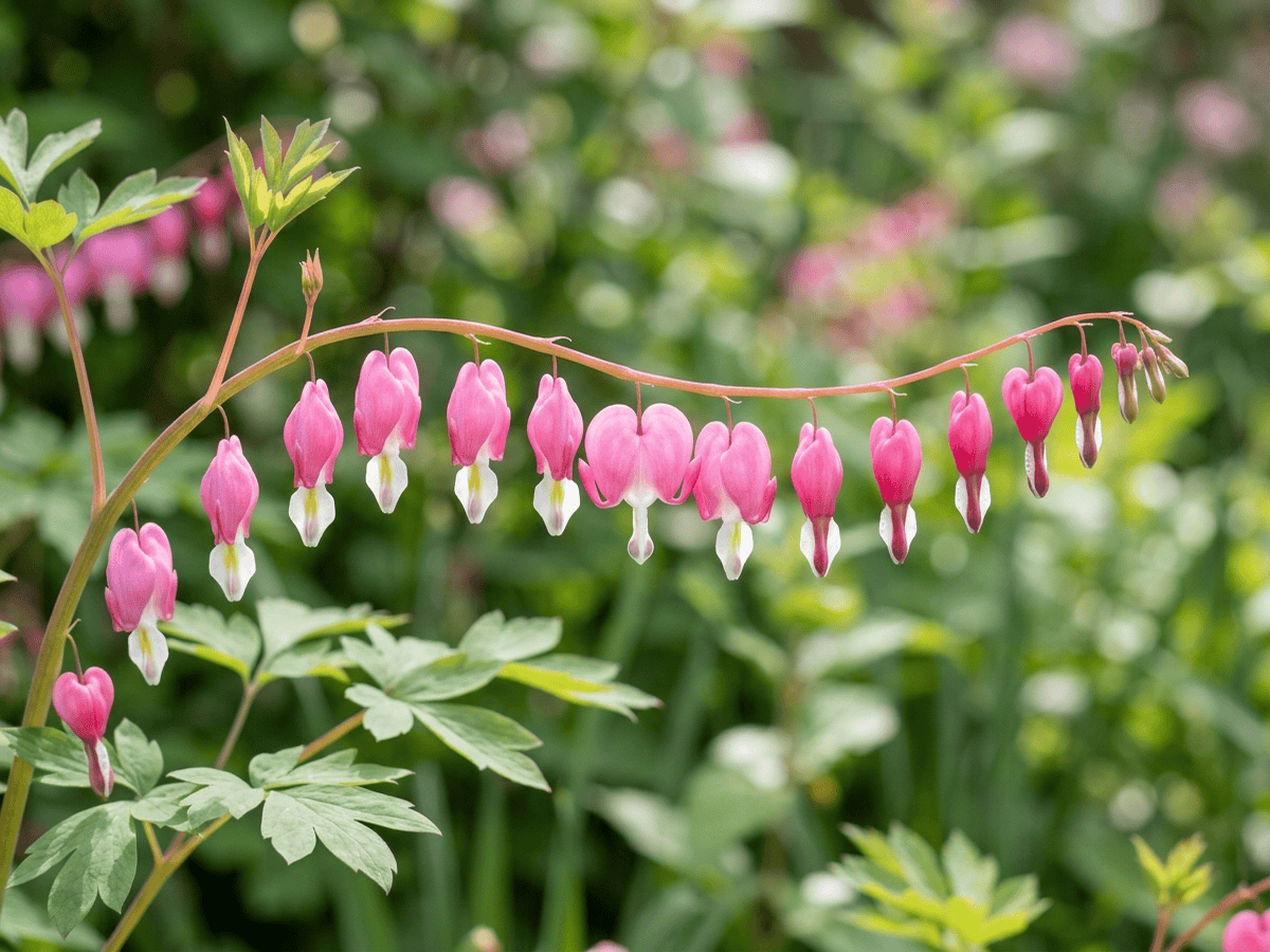 Bleeding Heart — close-up of leaves and flowers