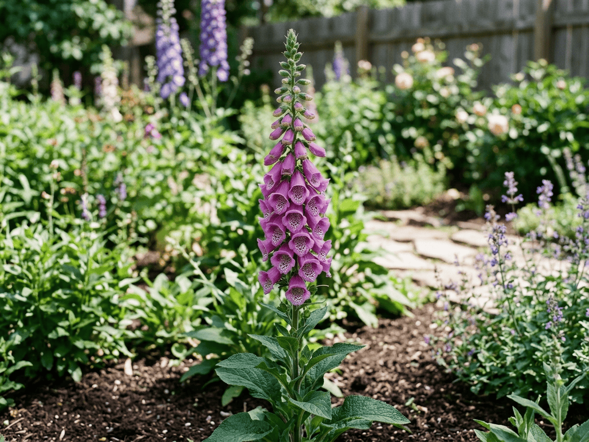 Dedalera (Digitalis purpurea), planta completa