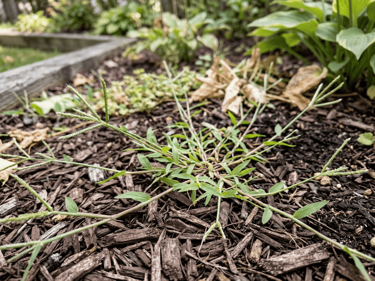 Kahle Fingerhirse im Garten