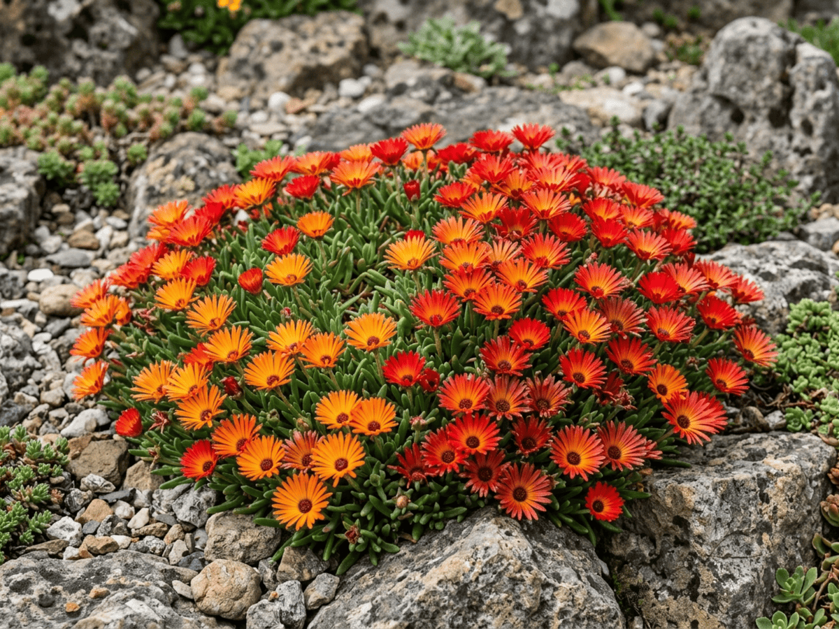 Margarida-de-livingstone (Dorotheanthus bellidiformis), planta inteira