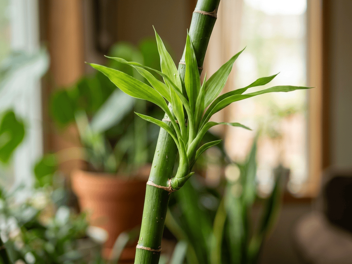 Lucky Bamboo — close-up of leaves and flowers