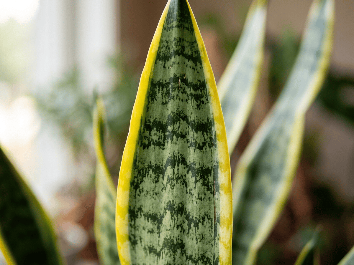 Snake Plant — close-up of leaves and flowers