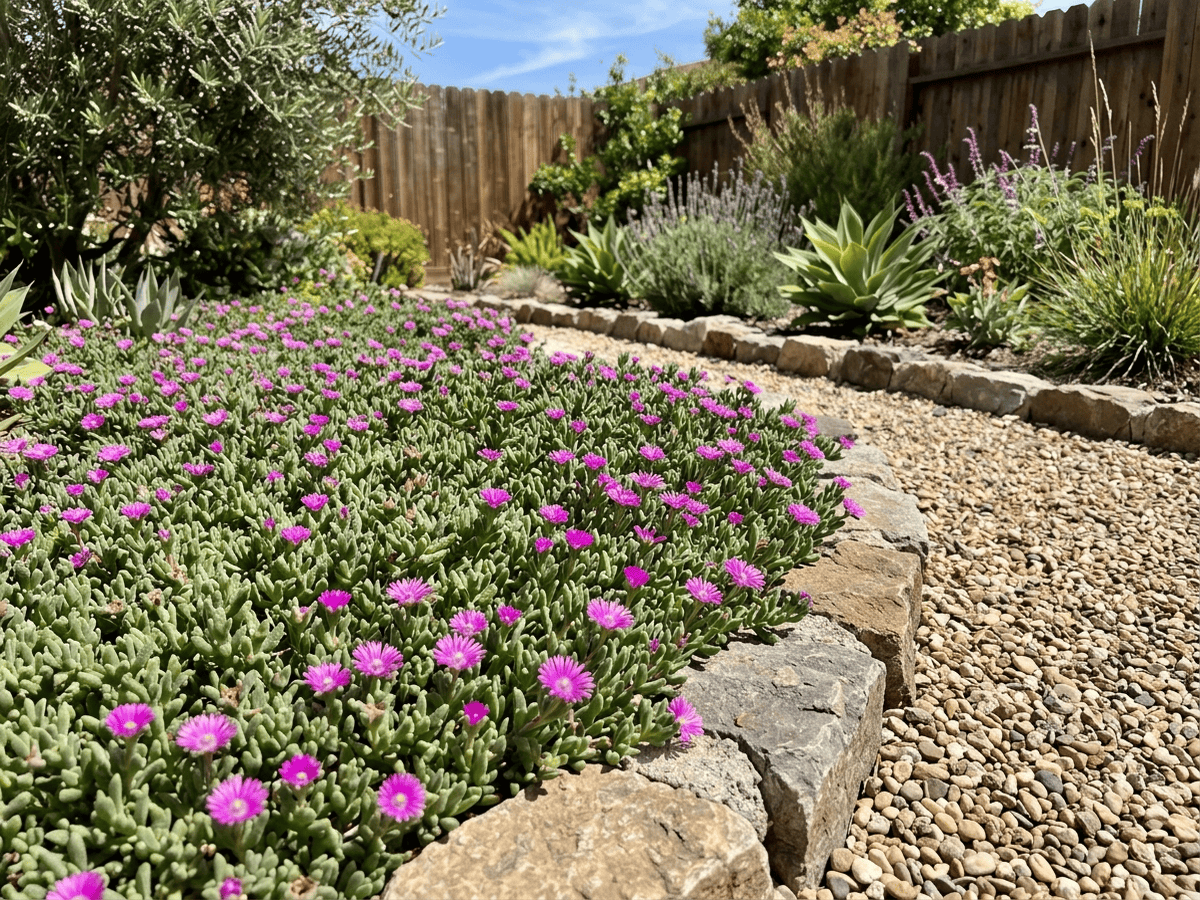 Rocío púrpura en un jardín