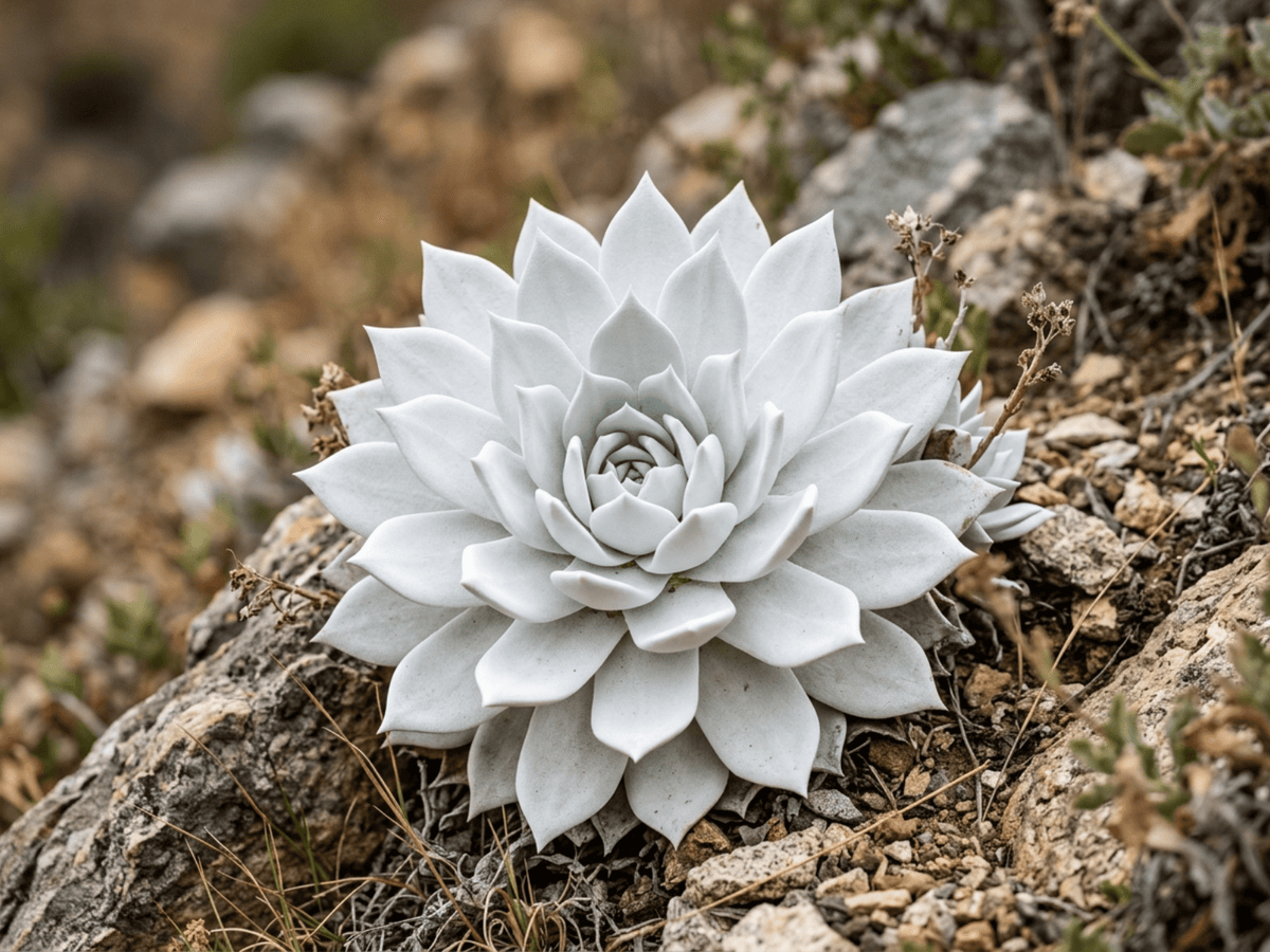 Dudleya farinosa — primo piano di foglie e fiori